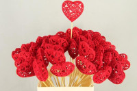 Stick Heart Baroque Red 7 sm X10